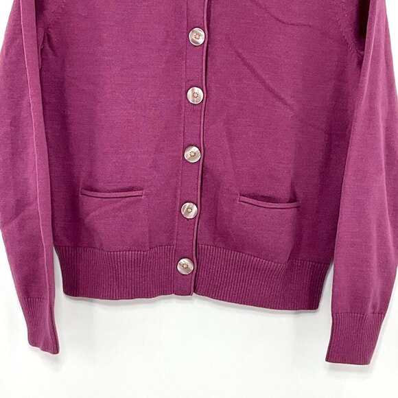 J. Jill Cardigan Women S Petite Mauve Knit Button Up Round Sweater - Picture 5 of 7
